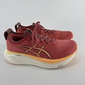 Asics Gel Nimbus 27 Sneakers Trainers Womens 9.5 Dark Pink Clay Orange Glow